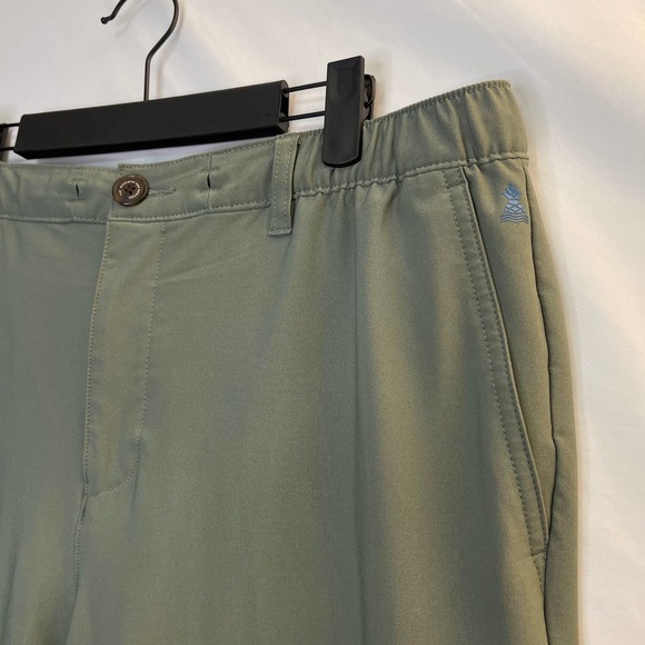 Chubbies Everywhere Performance Pants Large Olive Green Elastic Waist Zip Pocket - Picture 2 of 12